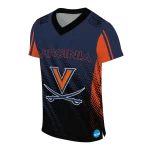 custom virginia cavaliers halftone flow blue black jersey best selling