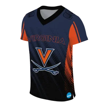 custom virginia cavaliers halftone flow blue black jersey fashion forward