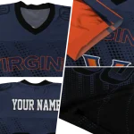 custom virginia cavaliers halftone flow blue black jersey best selling