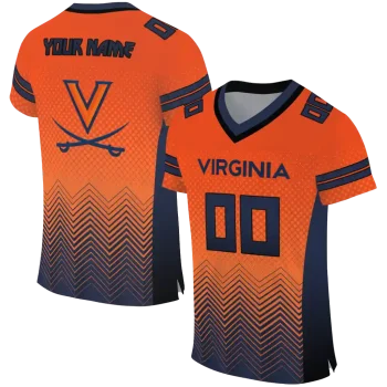 custom virginia cavaliers halftone sweep orange black jersey best selling