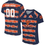 custom virginia cavaliers layered grids blue jersey best selling