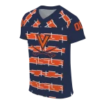custom virginia cavaliers layered grids blue jersey best selling