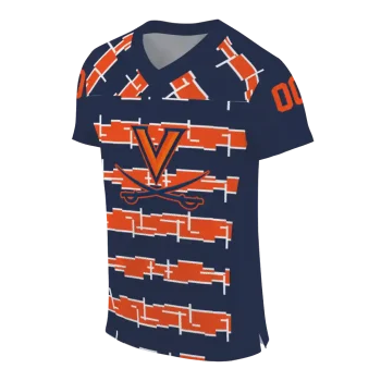custom virginia cavaliers layered grids blue jersey fashion forward