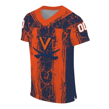 custom virginia cavaliers rugged stripes blue jersey fashion forward