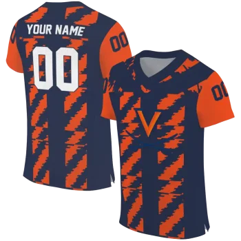 custom virginia cavaliers stripe block blue jersey best selling