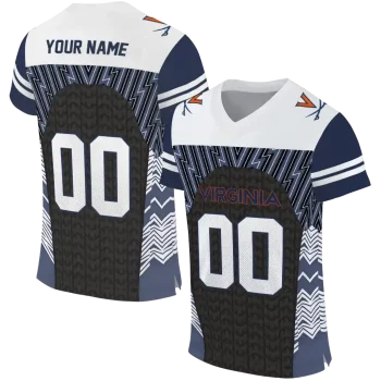 custom virginia cavaliers tire arrows blue black white jersey best selling