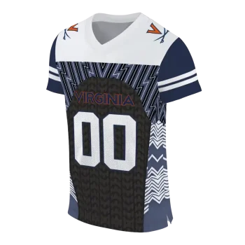 custom virginia cavaliers tire arrows blue black white jersey fashion forward