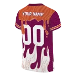 custom virginia tech hokies dripping flames maroon white jersey best selling