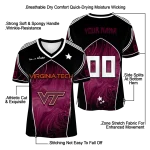 custom virginia tech hokies halftone slant maroon black jersey best selling