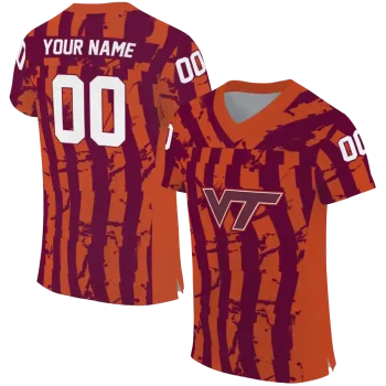 custom virginia tech hokies stripe splatter maroon jersey best selling