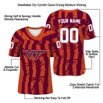 custom virginia tech hokies stripe splatter maroon jersey best selling