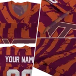 custom virginia tech hokies stripe splatter maroon jersey best selling