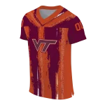custom virginia tech hokies striped texture maroon jersey best selling