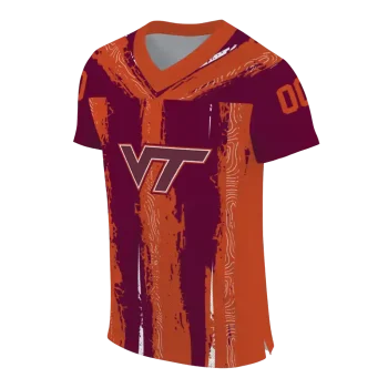 custom virginia tech hokies striped texture maroon jersey fashion forward