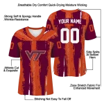 custom virginia tech hokies striped texture maroon jersey best selling