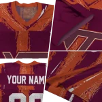 custom virginia tech hokies striped texture maroon jersey best selling