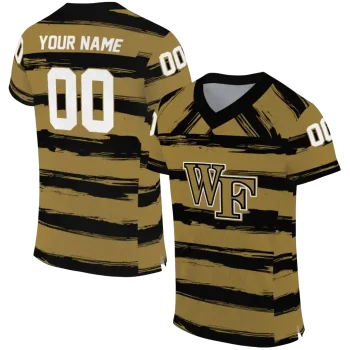 custom wake forest demon deacons art stripe gold jersey best selling
