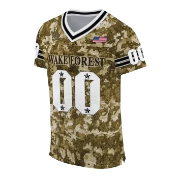 custom wake forest demon deacons camouflage abstract gold jersey fashion forward
