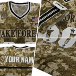 custom wake forest demon deacons camouflage abstract gold jersey best selling