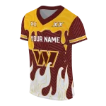custom washington commanders dripping flames burgundy white jersey best selling