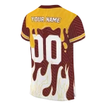 custom washington commanders dripping flames burgundy white jersey best selling