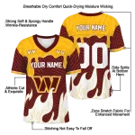 custom washington commanders dripping flames burgundy white jersey best selling