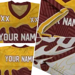 custom washington commanders dripping flames burgundy white jersey best selling