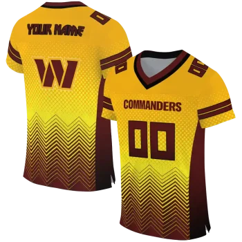 custom washington commanders halftone sweep gold black jersey best selling