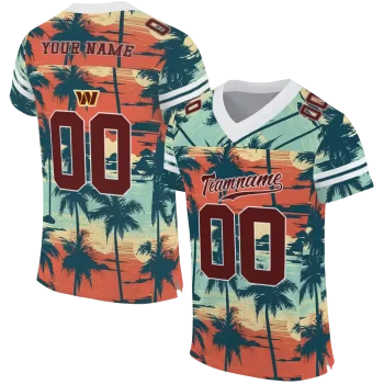 custom washington commanders horizon palm sunset jersey best selling