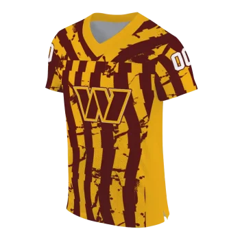 custom washington commanders stripe splatter burgundy jersey fashion forward