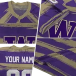 custom washington huskies art stripe purple jersey best selling