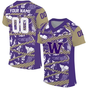 custom washington huskies camo shatter purple jersey best selling