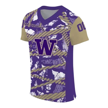 custom washington huskies camo shatter purple jersey fashion forward