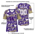 custom washington huskies camo shatter purple jersey best selling