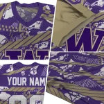 custom washington huskies camo shatter purple jersey best selling