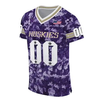 custom washington huskies camouflage abstract purple jersey fashion forward