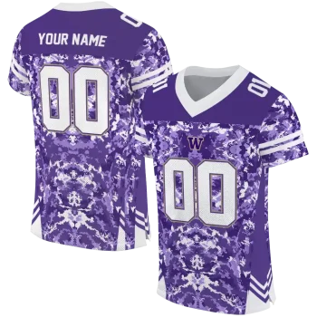 custom washington huskies mirrored pattern purple jersey best selling