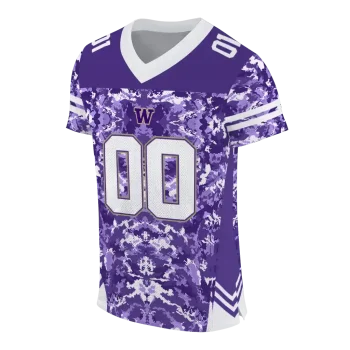 custom washington huskies mirrored pattern purple jersey fashion forward