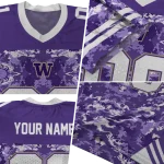 custom washington huskies mirrored pattern purple jersey best selling