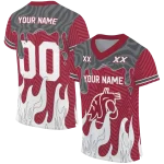 custom washington state cougars dripping flames crimson white jersey best selling