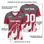 custom washington state cougars dripping flames crimson white jersey best selling