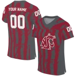 custom washington state cougars stripe splatter crimson jersey best selling