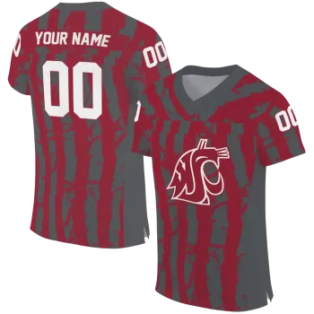 custom washington state cougars stripe splatter crimson jersey best selling