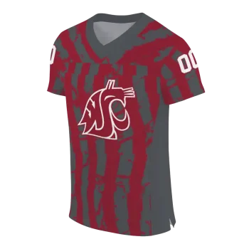custom washington state cougars stripe splatter crimson jersey fashion forward