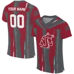 custom washington state cougars striped texture crimson jersey best selling