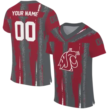 custom washington state cougars striped texture crimson jersey best selling
