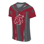custom washington state cougars striped texture crimson jersey best selling