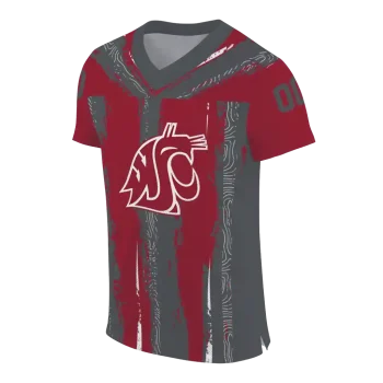 custom washington state cougars striped texture crimson jersey fashion forward