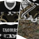 custom west virginia mountaineers antler skull camouflage hunting jersey best selling