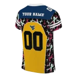 custom west virginia mountaineers brushstroke xs gold black jersey best selling
